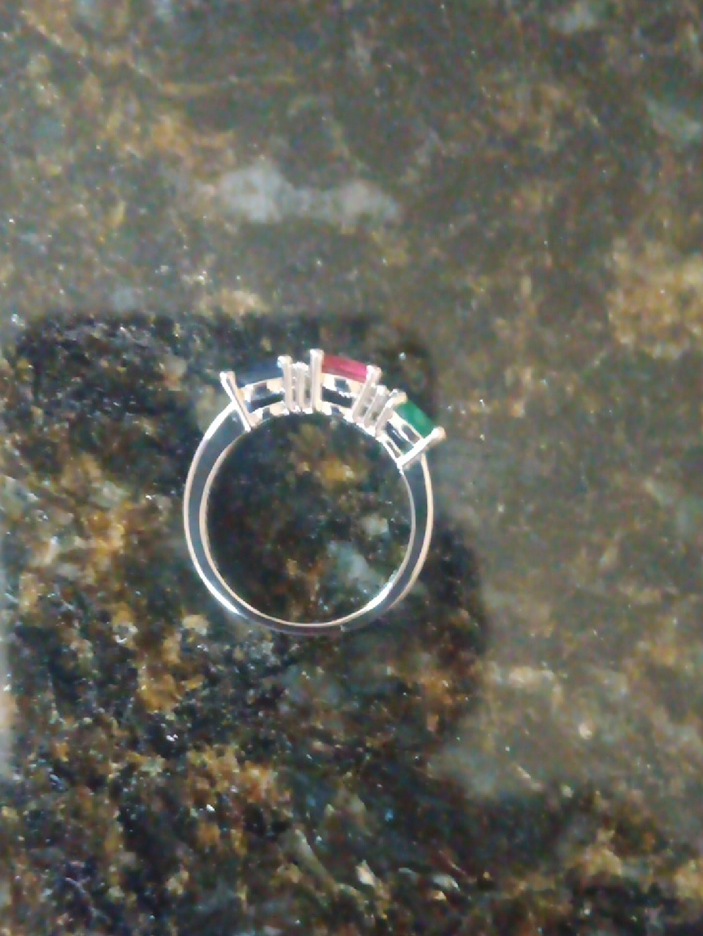 Eternity Tourmaline Gemstone Ring Multi Vibrant Colors - Sterling Silver 925 - Picture 3 of 6